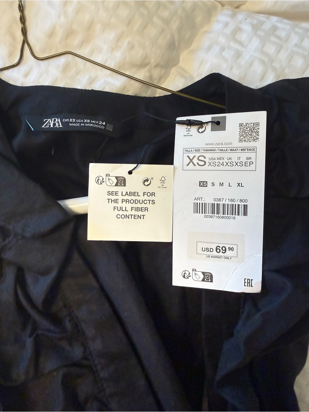 Zara Black Ruffled V-Neck Button-Front Jumpsuit - Picture 4 of 4
